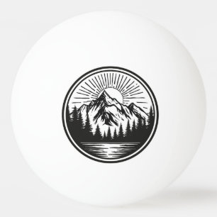 Mountain Adventure Logo   Camping Badge   Outdoor  Ping Pong Ball