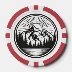 Mountain Adventure Logo Camping Badge Outdoor Poker Chips