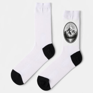 Mountain Adventure Logo | Camping Badge | Outdoor  Socks