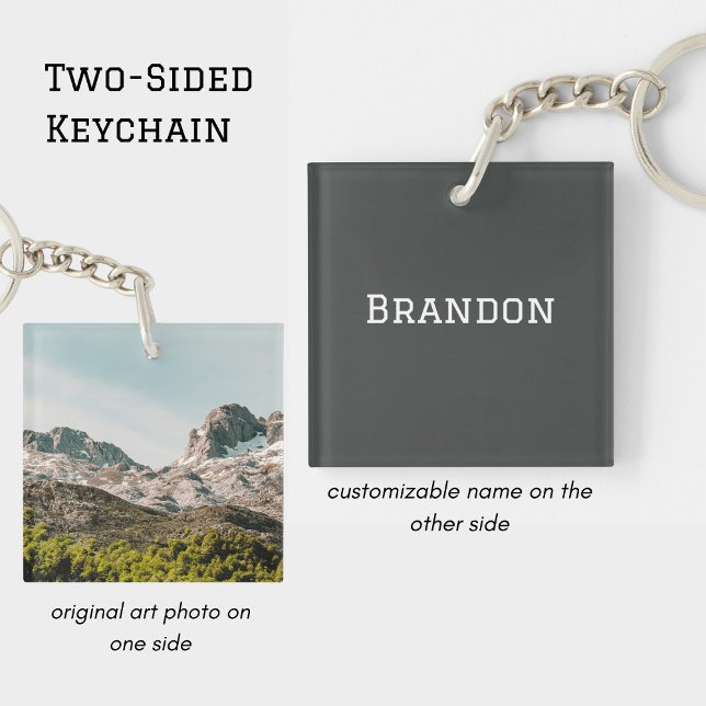 Mountain adventure, Personalised Men's Name Key Ring (Creator Uploaded)