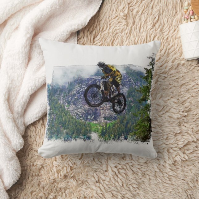 Mountain Air BMXer - BMX Rider  Cushion (Blanket)