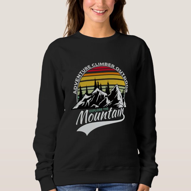 Mountain and Forest Scene Silhouette  29 Sweatshirt (Front)