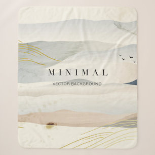mountain and golden line arts background. Oriental Sherpa Blanket