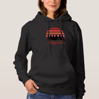 Mountain and Lake Adventure Retro Sunset Forest ex Hoodie