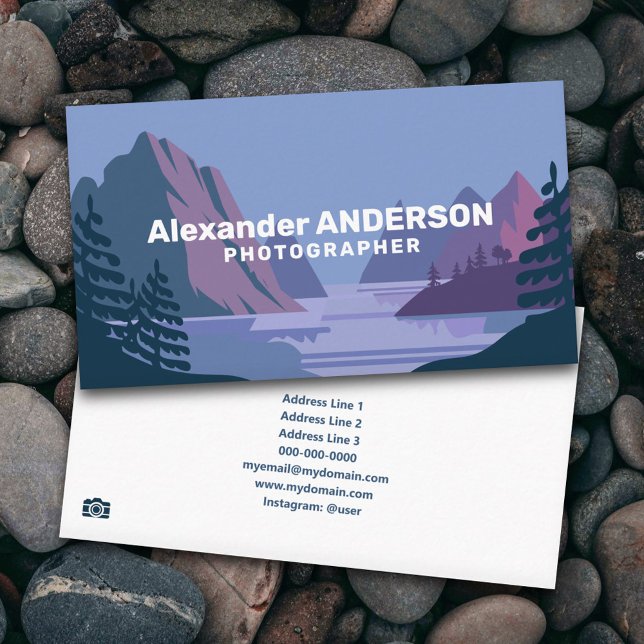 Mountain and Lake Landscape - Photographer Business Card (Mountain and Lake Landscape - Photographer Business Card)