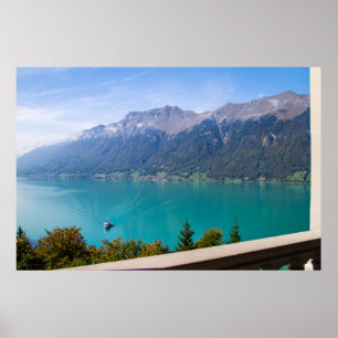 Mountain and lake Poster