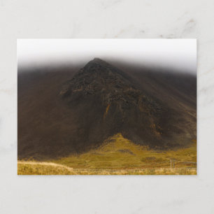 Mountain and low clouds in Iceland postcard