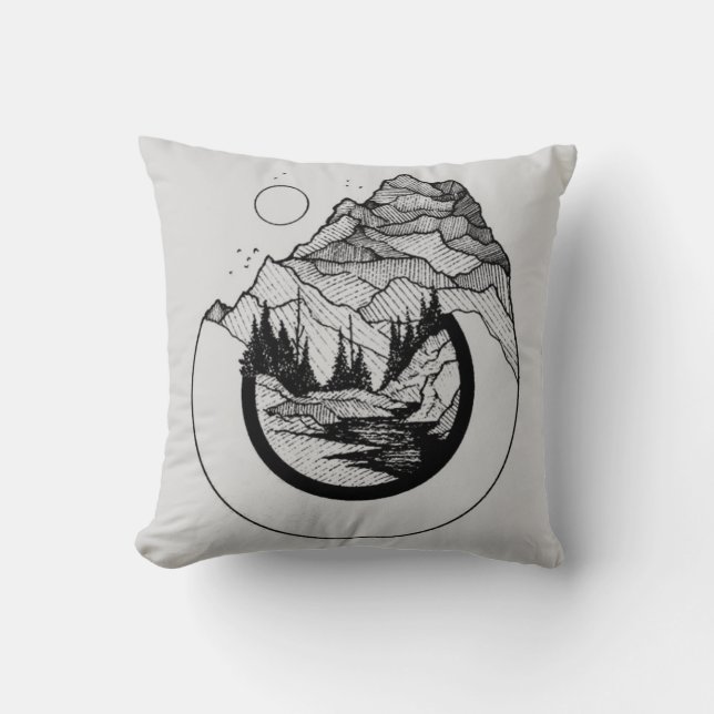Mountain and Moon Cushion (Front)