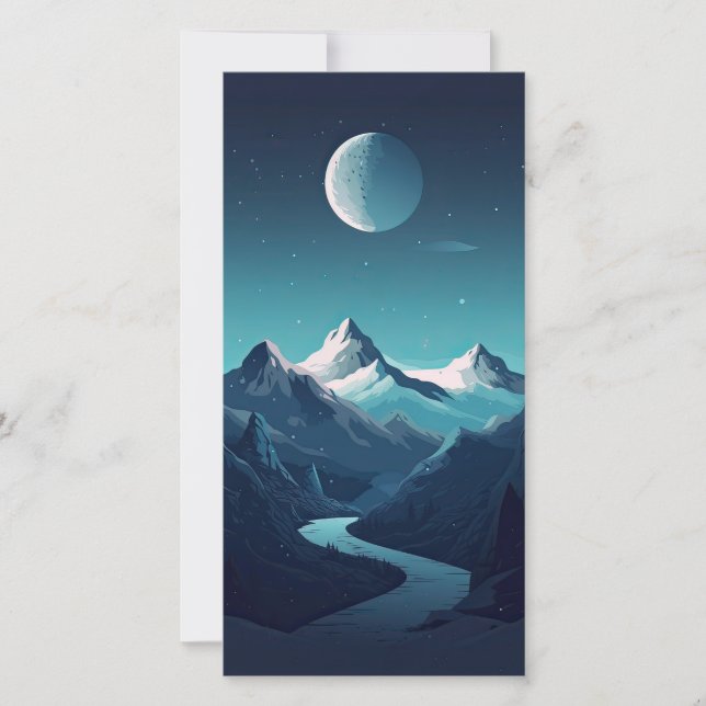  Mountain and moon design  Thank You Card (Front)