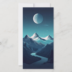 Mountain and moon design Thank You Card