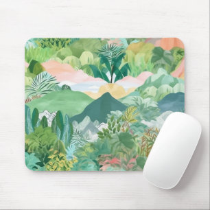 Mountain and Palm Trees Mouse Pad