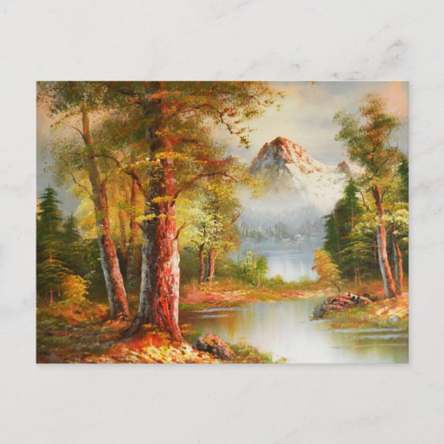 Mountain and river landscape art postcard (Front)