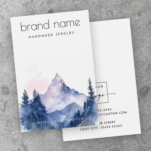 Mountain and trees watercolor earring display card (Creator Uploaded)