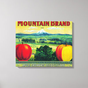 Mountain Apple Crate LabelHood River, OR Canvas Print