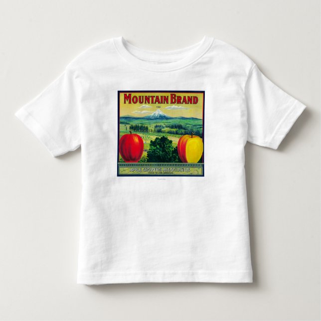 Mountain Apple Crate LabelHood River, OR Toddler T-Shirt (Front)