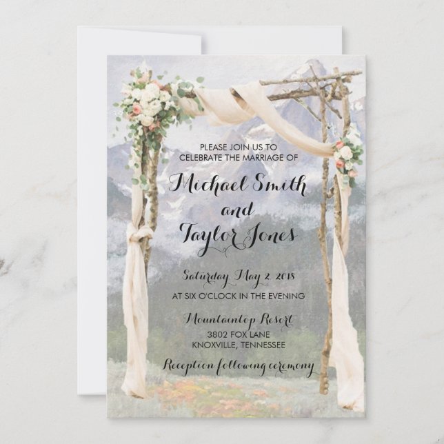 Mountain Arbor Park Outside Wedding Invitation (Front)