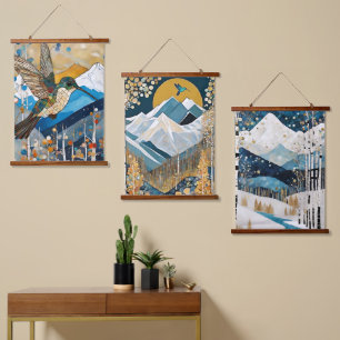 Mountain Art Nouveau  Hanging Tapestry