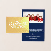 Mountain Ash Joy Script Photo Blue Navy Gold White