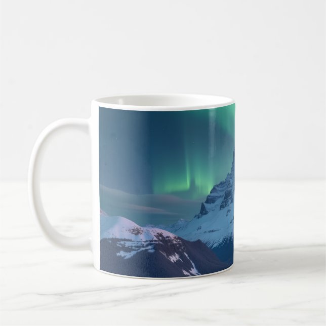 Mountain Aurora Borealis Coffee Mug (Left)