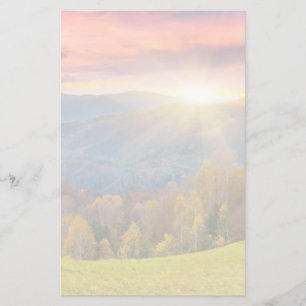 Mountain autumn landscape with forest stationery