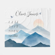 Mountain Baby Milestone Blanket, Monthly Calendar