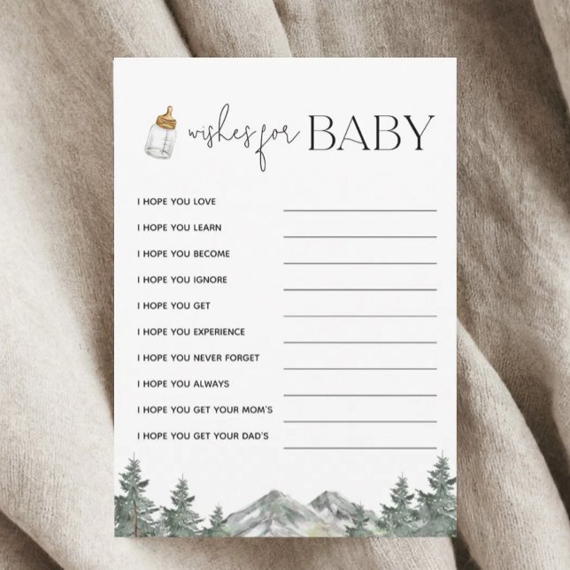 Mountain Baby Shower Wishes For Baby Cards (Creator Uploaded)