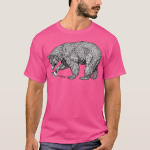 Mountain Bear Black On White Line Illustration 150 T-Shirt