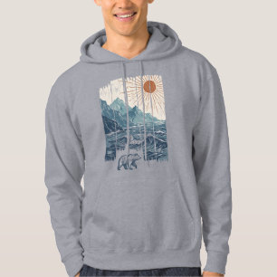 Mountain Bear Nature Landscape Hoodie