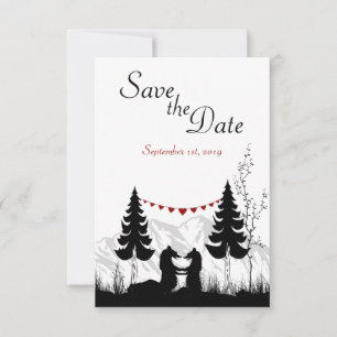 Mountain Bears Save the Date Wedding Announcement