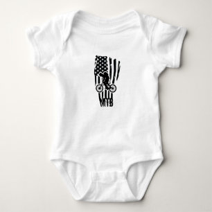 Mountain Bike American Flag Mtb Patriotic Baby Bodysuit