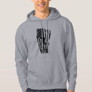 Mountain Bike American Flag Mtb Patriotic Hoodie
