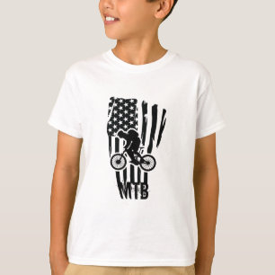 Mountain Bike American Flag Mtb Patriotic T-Shirt