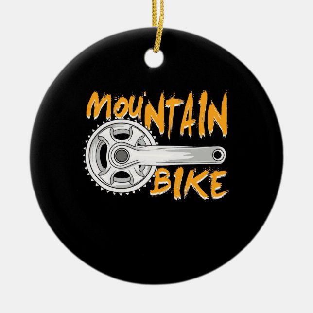 Mountain Bike Art Ceramic Tree Decoration (Front)