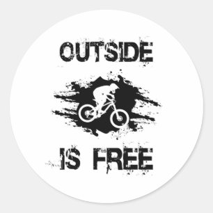 Mountain Bike Biking MTB Cycling Bicycle Gift Idea Classic Round Sticker