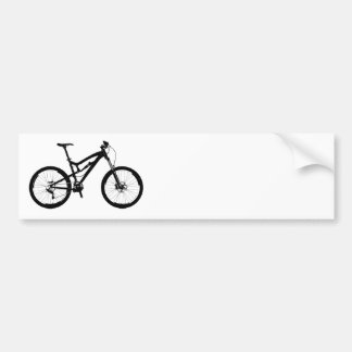 Mountain Bike - Black on White Bumper Sticker