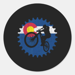 Mountain Bike Colorado Biking Mtb Classic Round Sticker