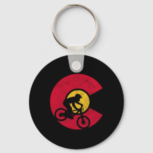 Mountain Bike Colorado Flag Mtb Biking Mountain Bi Key Ring