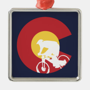Mountain Bike Colorado Metal Tree Decoration