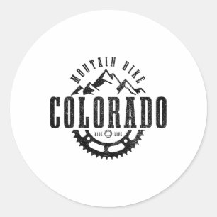 Mountain Bike Colorado Mtb Downhill Biking Vintage Classic Round Sticker