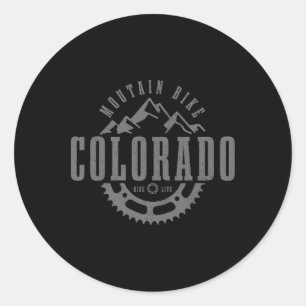Mountain Bike Colorado Mtb Downhill Biking Vintage Classic Round Sticker
