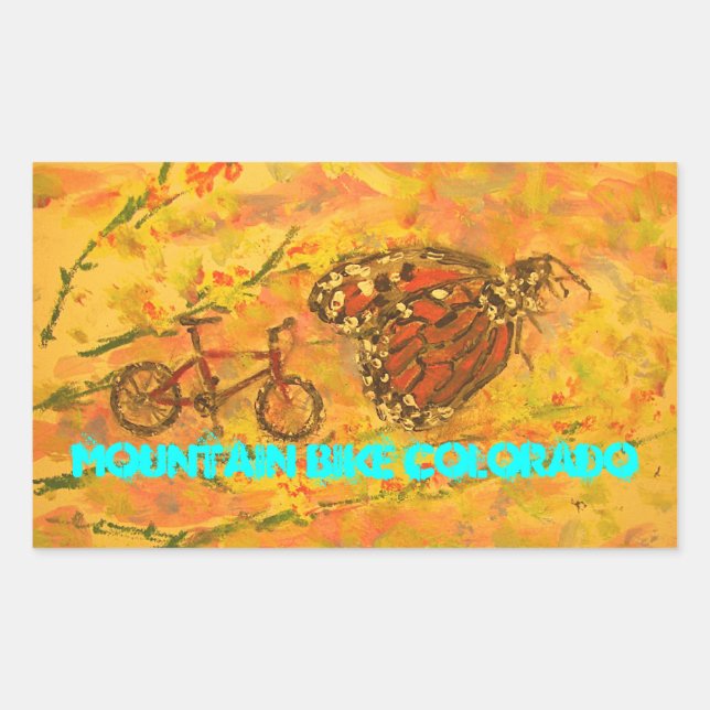 Mountain Bike Colorado Rectangular Sticker (Front)