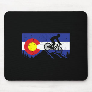 Mountain Bike Colorado's Biking Vintage Flag- Mtb Mouse Pad