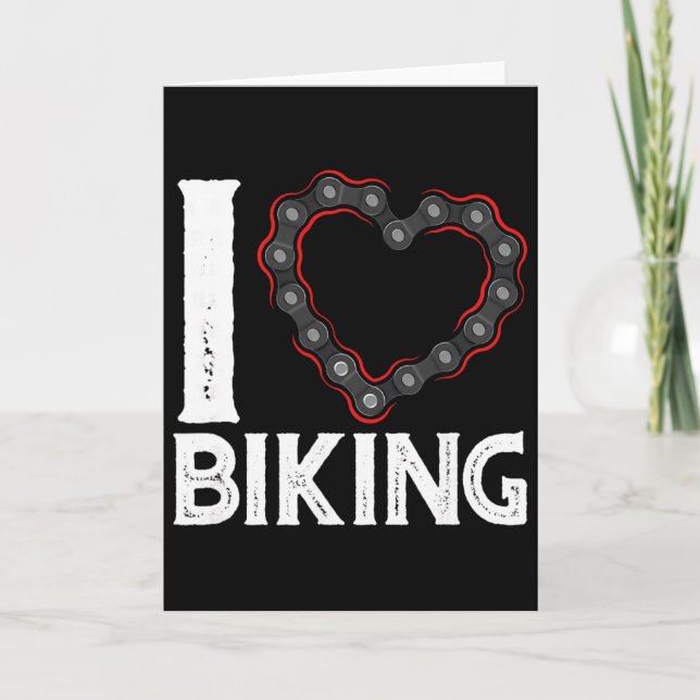 Mountain Bike Cycling Bicycle I Love Biking  Card (Front)
