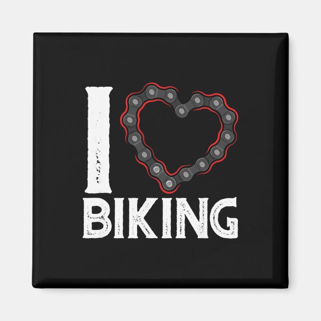 Mountain Bike Cycling Bicycle I Love Biking  Magnet (Front)