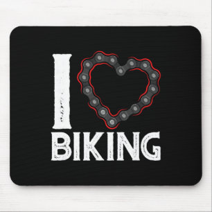 Mountain Bike Cycling Bicycle I Love Biking Mouse Pad