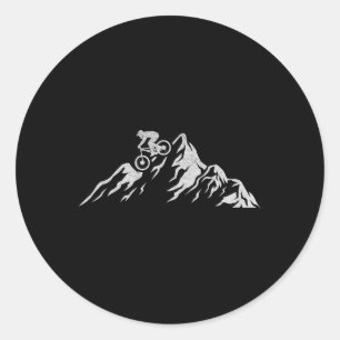 Mountain Bike Cyclists Cycling Downhill Bike Cycli Classic Round Sticker
