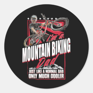 Mountain Bike Dad - Funny Biking Mtb Father's Day Classic Round Sticker