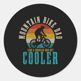 Mountain Bike Dad Funny Vintage Mtb Downhill Bike Classic Round Sticker