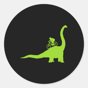 Mountain Bike Dinosaur Mtb Biker Cyclist  Classic Round Sticker