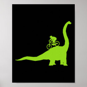 Mountain Bike Dinosaur Mtb Biker Cyclist  Poster